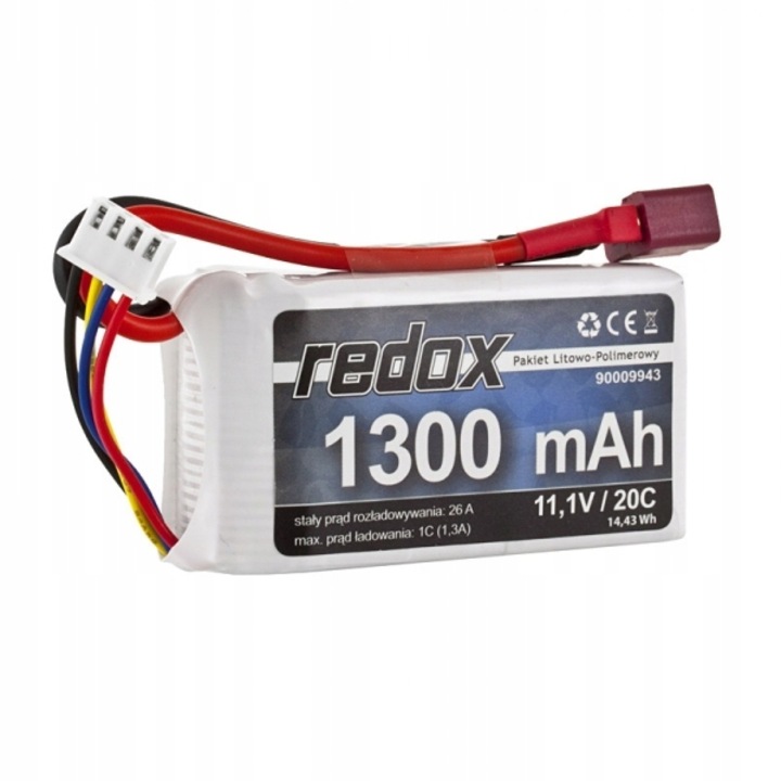 Батерия за играчка, Redox, LiPo, 11.1V, 1300mAh, бяла