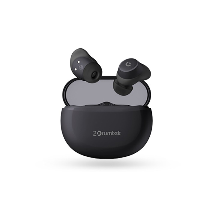 Casti A4tech, TWS, wireless, intraauriculare – butoni, pentru smartphone, microfon pe casca, conectare prin Bluetooth 5.2, gri