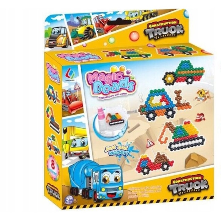 Set margele pentru apa, Construction Truck, Vehicule, Plastic, Multicolor