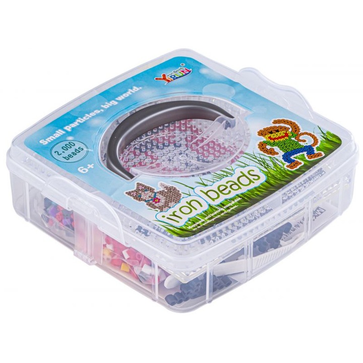 Set de margele, DK, 2000 Elemente, Multicolor, 17.2x16.5x6cm