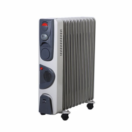 Radiator electric cu ulei, 2900 W, 11 elementi, 52x13.5x66 cm, Alb/Gri ...