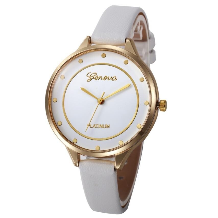 Ceas Geneva Mini Platinum Alb