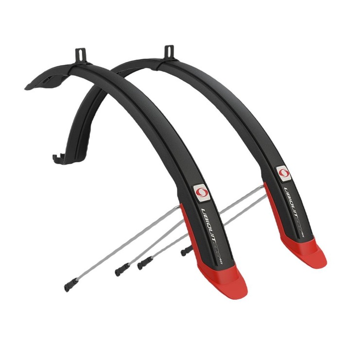 Aparatoare de noroi bicicleta, Simpla, UBIQUIT ,45 LONG 28" P+T, Plastic, Negru/Rosu