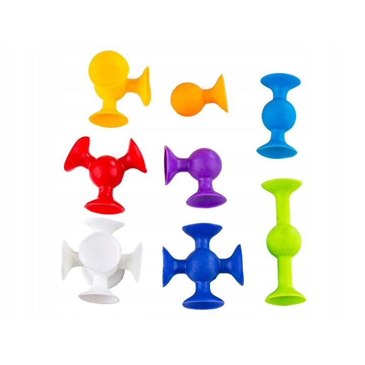 Комплект от 39 строителни елемента, RPC, вендузи, пластмаса, многоцветен, 3+