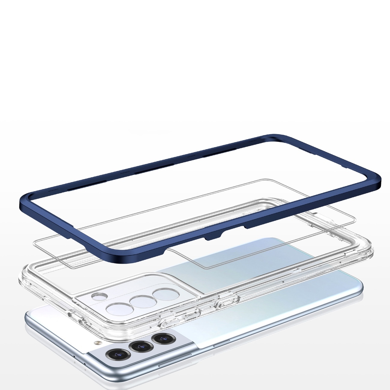 Carcasa Clear 3 in 1 compatibila cu Samsung Galaxy S23 Blue