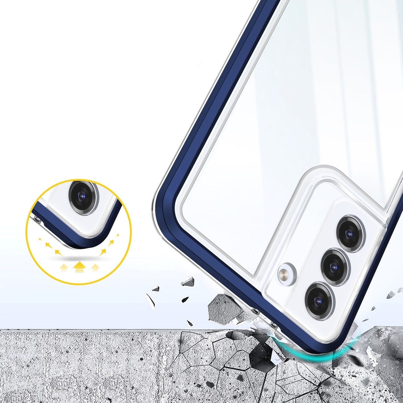 Carcasa Clear 3 in 1 compatibila cu Samsung Galaxy S23 Blue