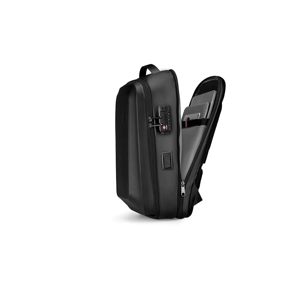 Rucsac, Mark Ryden, compatibil cu laptop 15.6 inch si tableta 12.9 inch, blocare TSA, sistem antifurt, port USB, full impermeabil, unisex, spatios, negru, plus portofel extensibil