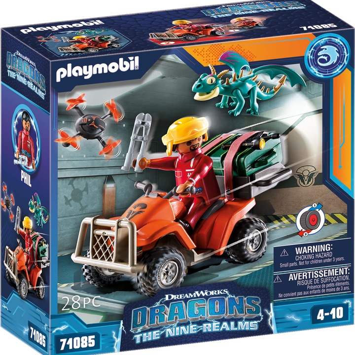 Комплект за игра Playmobil Dragons The Nine Realms - Icaris & Phil's vehicle