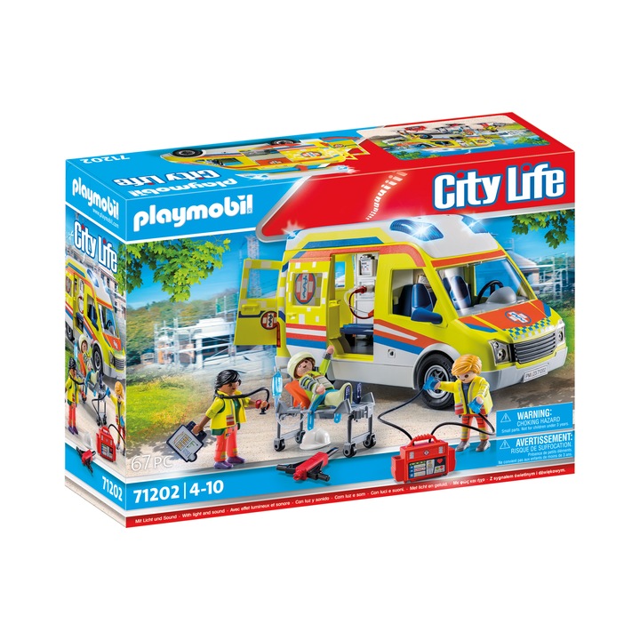 Playmobil City Life - Ambulanta, cu lumini si sunete