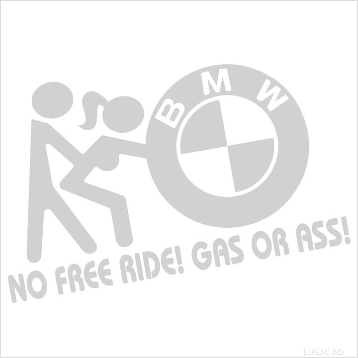 Sticker decorativ auto, BMW, 15x10cm, alb