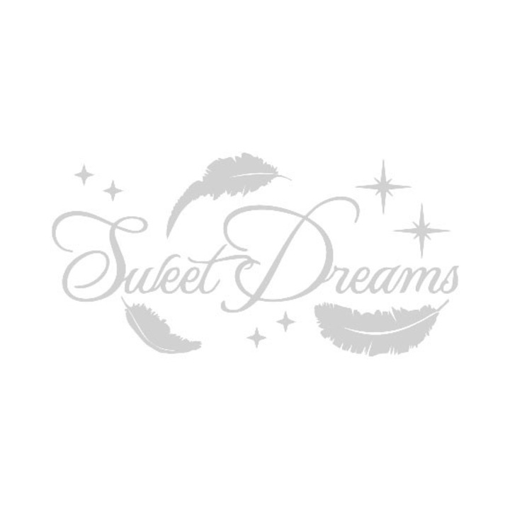 Sticker decorativ perete / geam, sweet dreams, 35x17cm, alb