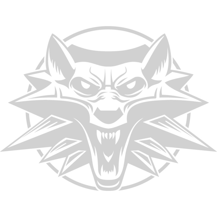 Sticker decorativ perete / geam si auto, Scary wolf, 20x15 cm, alb