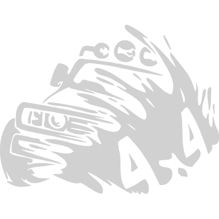 Sticker decorativ auto, 4x4 off road, 20x15 cm, alb