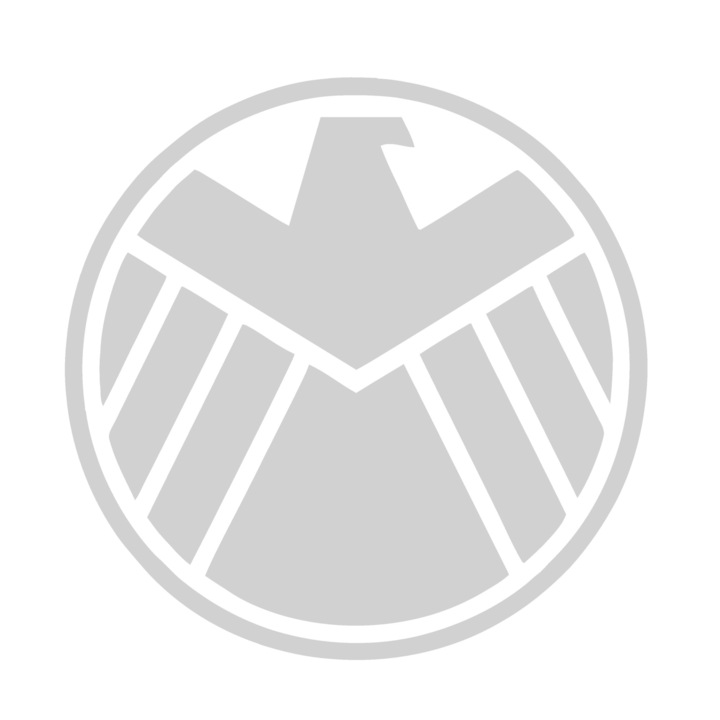 Sticker decorativ perete / geam si auto, Shield logo, 15x15 cm, alb