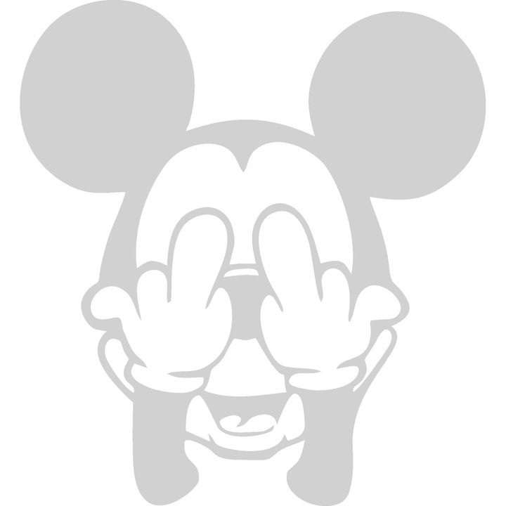 Sticker decorativ auto, Mickey mouse obscene, 12x13 cm, alb