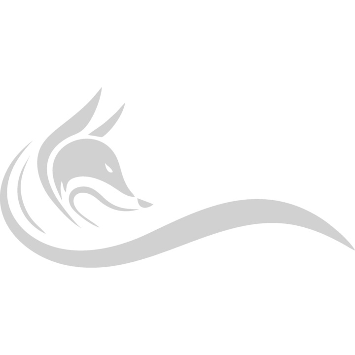 Sticker decorativ perete / geam si auto, Fox, 18x9 cm, alb