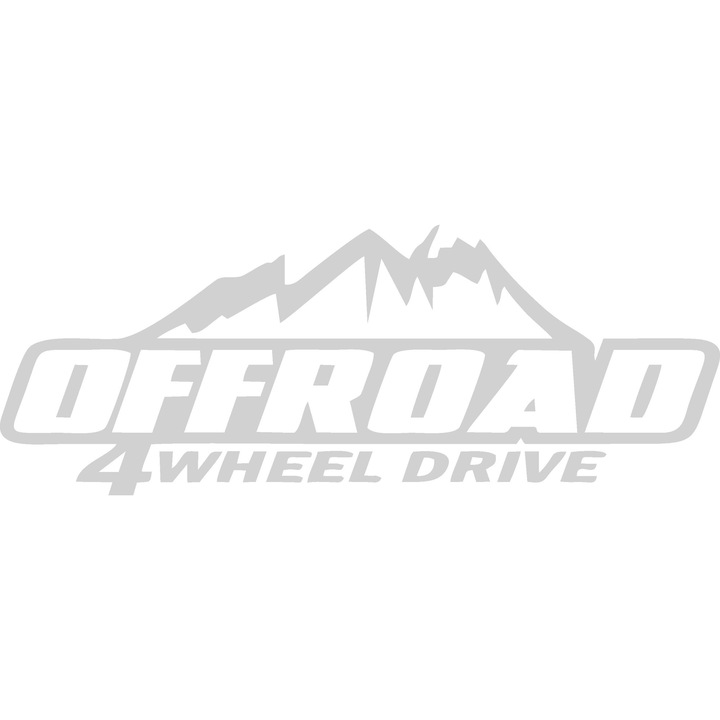 Sticker decorativ auto, Off road wheel drive, 25x10 cm, alb