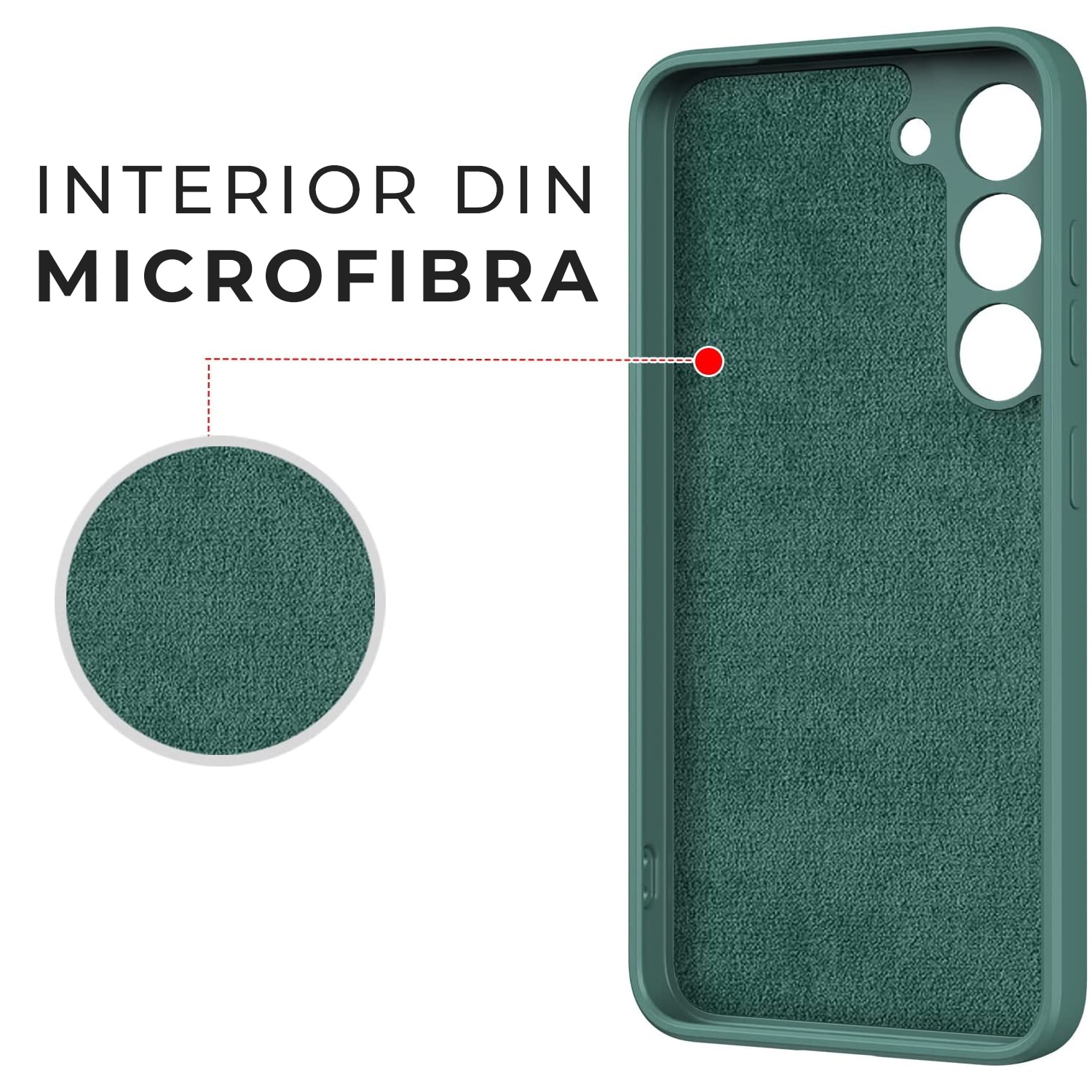 Husa pentru Samsung S24 Plus DaDen cu inel rotativ 360, Silicon Premium, Camera Protection, Antisoc, Verde