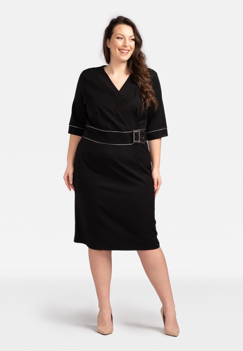 Rochie dama, KARKO, Poliester, Negru, Negru