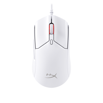 Mouse gaming cu fir HyperX Pulsefire Haste 2, 26000 DPI, ultrausor (53g), 6 butoane, 650IPS, 50G, software NGENUITY, cablu HyperFlex 2, alb