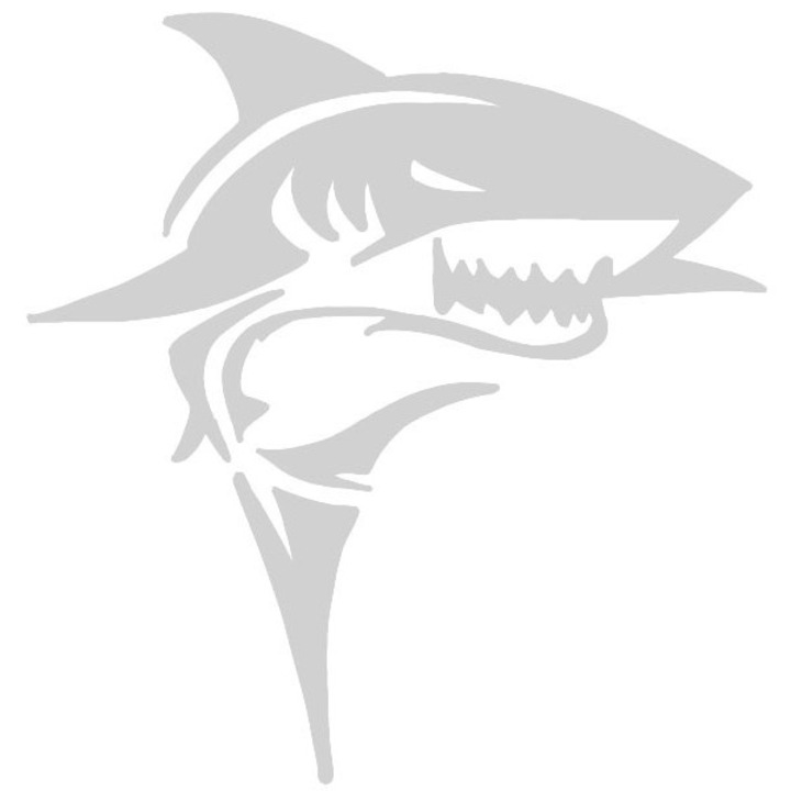 Sticker decorativ auto, Shark, 20x11 cm, alb