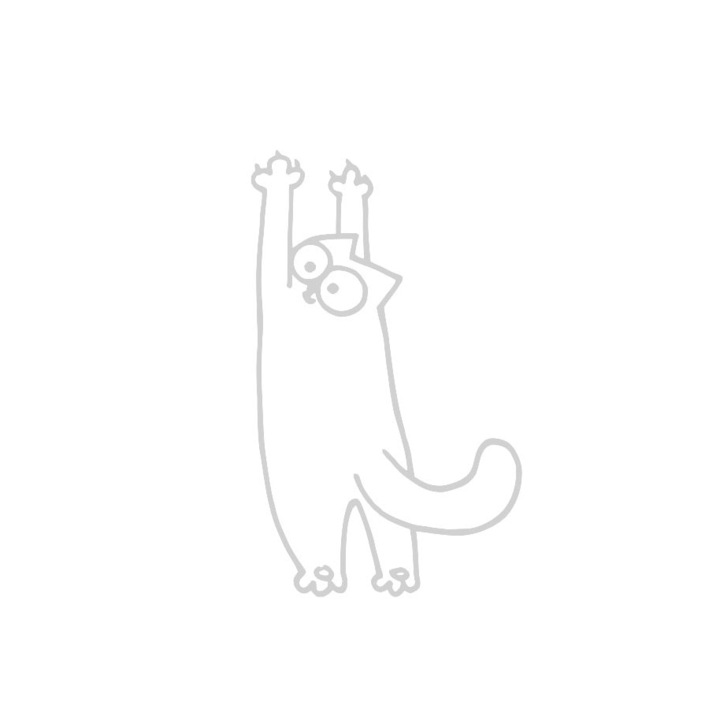 Sticker decorativ auto, Cat funny, 15x2 cm, alb