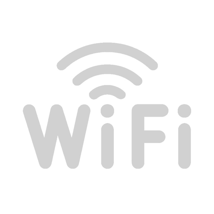 Sticker decorativ perete, geam si auto, WiFi On, 24x18 cm, alb