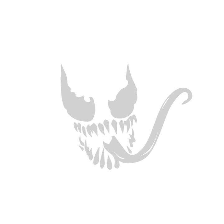 Fal/ablak és autó dekoratív matrica, Venom, 20x16 cm, fehér