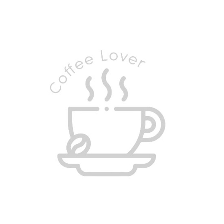 Sticker decorativ perete / geam, Coffee Lover, 25x21 cm, alb