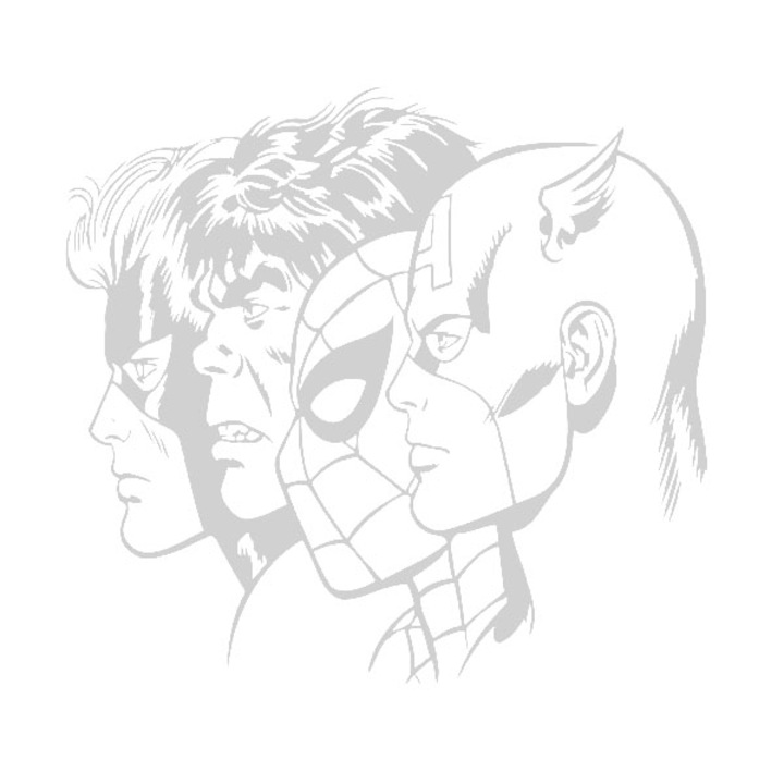Sticker decorativ perete / geam, Avengers, 35x32 cm, alb