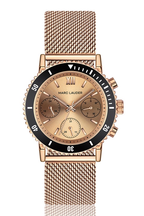 Marc Lauder, Мултифункционален часовник с метална верижка, Rose Gold
