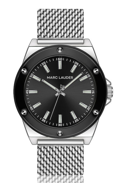 Marc Lauder, Кварцов часовник с лого на циферблата, Сребрист
