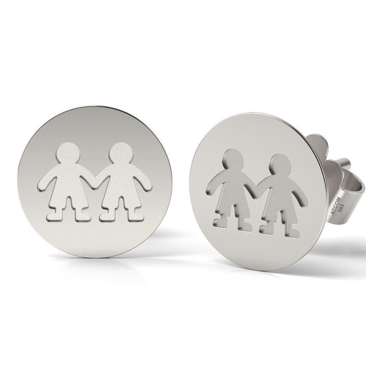 Ezüst fülbevaló, Banut modell, kisfiúnak, testvéri