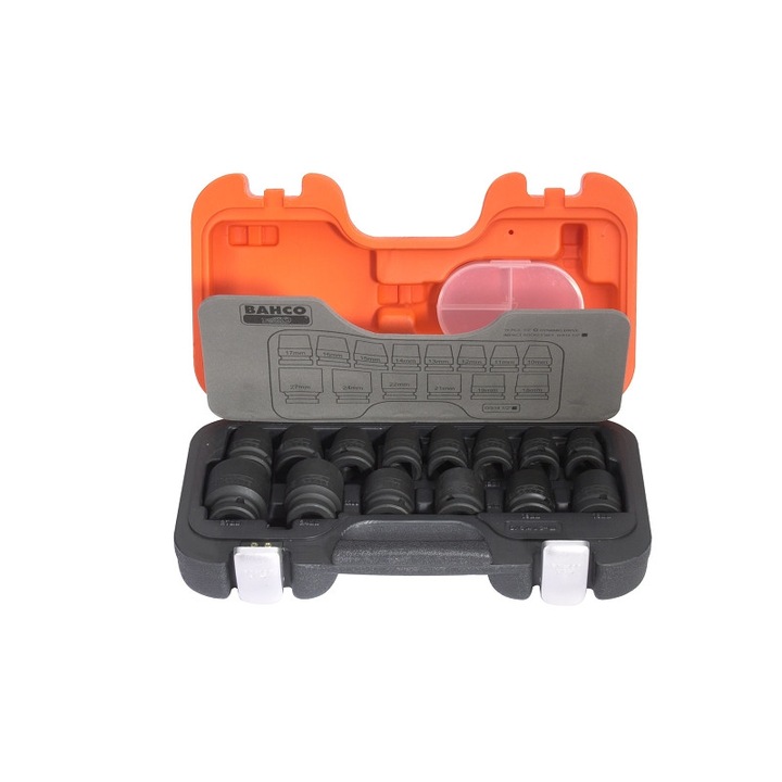 Set 14 chei tubulare hexagonale, Bahco, 1/2", Negru