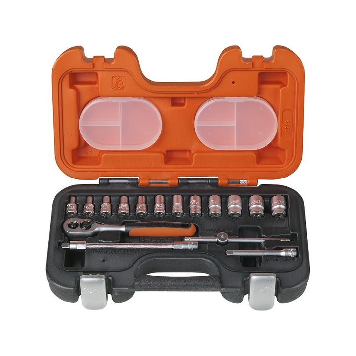 Set chei tubulare, Bahco, Metal, 1/4 inch, 16 piese