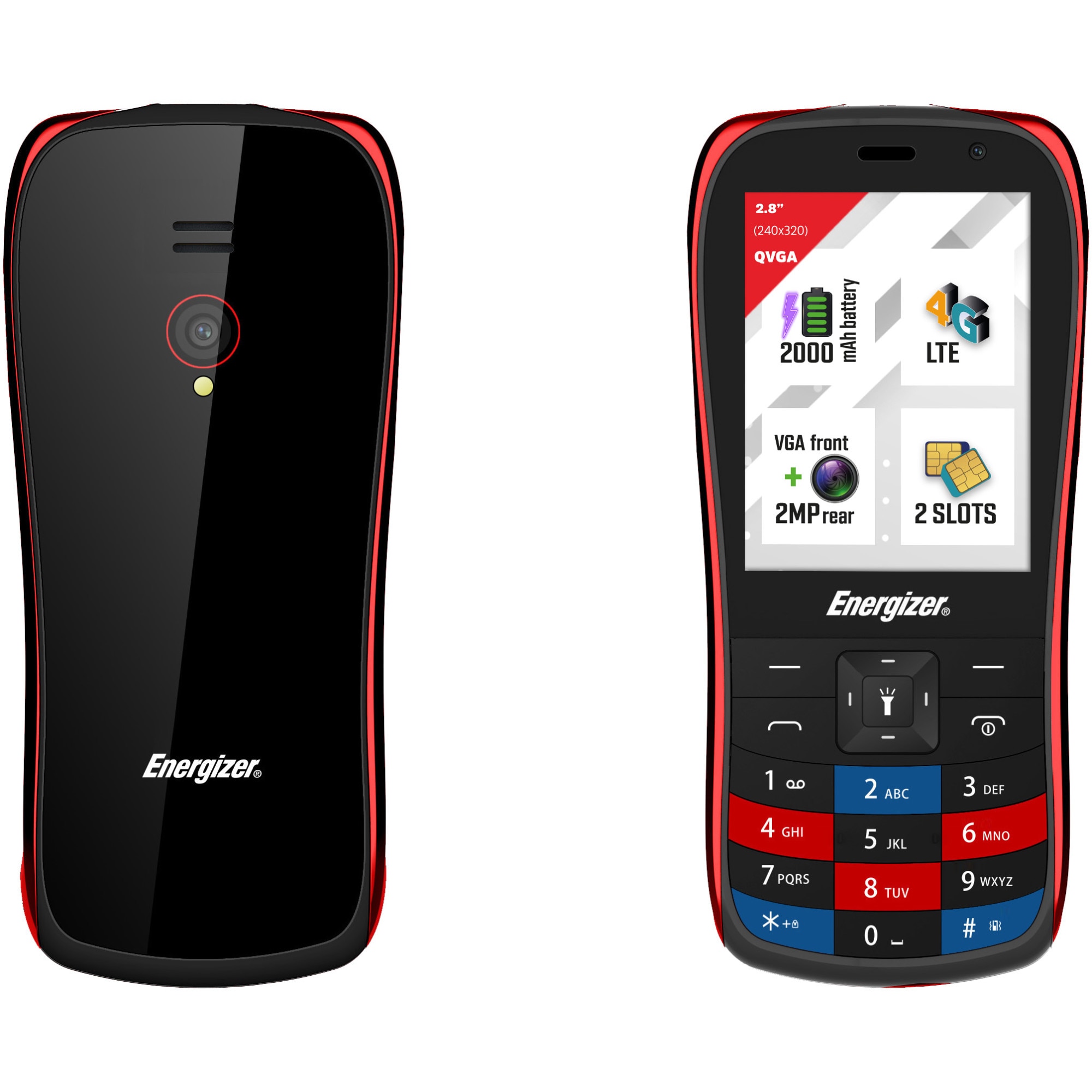 RESIGILAT: Telefon Mobil Energizer E284S, 64MB RAM, 128MB ROM, 4G, Rosu