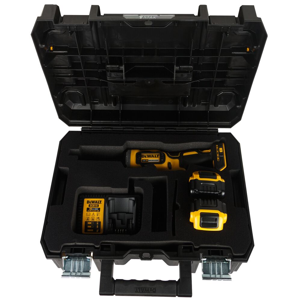 Акумулаторна шлайфмашина, DeWalt, 18V Li-Ion, 2x 5.0Ah, черна/жълта ...