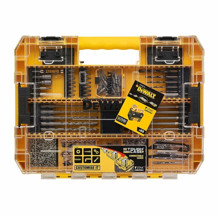 Set de burghie metal, beton si biti insurubare DEWALT DT70763, 85 bucati
