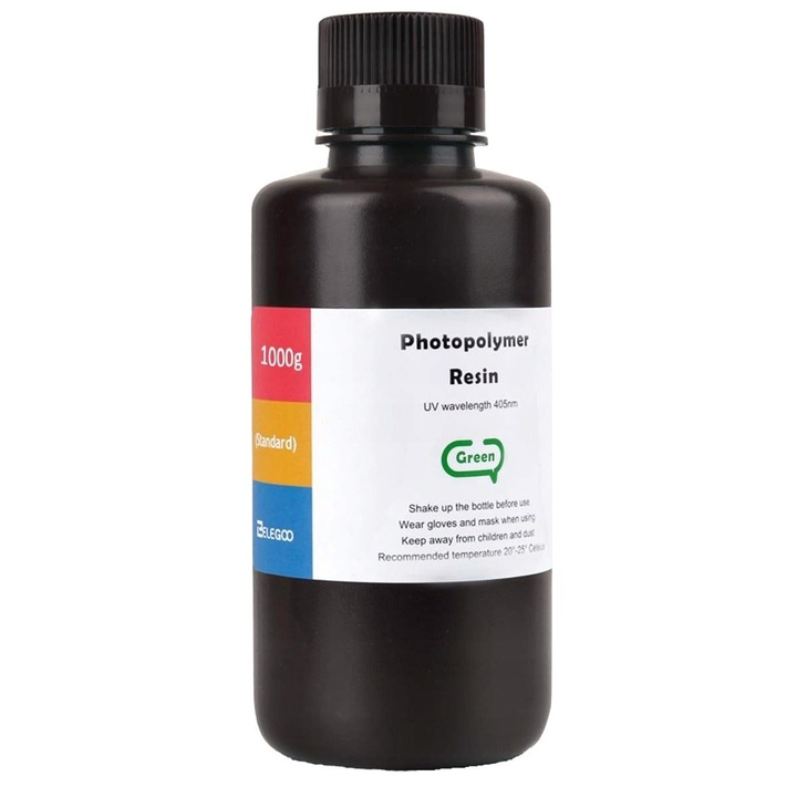 Прозрачна смола, Elegoo, 385-410 nm, 41-48 J/m², 6-8 s, 1 kg