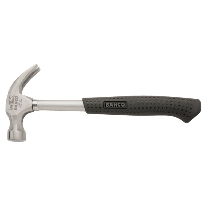 Строителен чук за пирони със стоманена дръжка, Bahco, 450гр, Сив/Черен