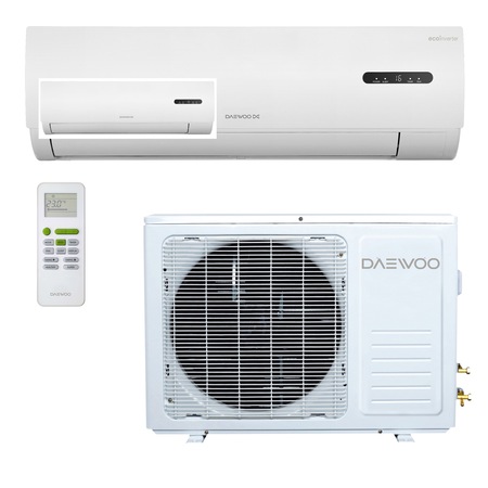 Aparat de aer conditionat Daewoo DSB-F1245ELH-VK Inverter, 12000 BTU, Clasa A++, Functie Turbo, Auto Restart, Display LED, Kit instalare inclus 3m, Alb