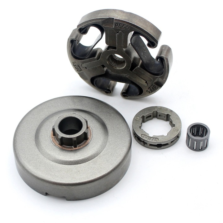 Tambur ambreiaj cu kit pinion pentru janta 3/8 "-7T, Compatibil cu Husqvarna, Argintiu