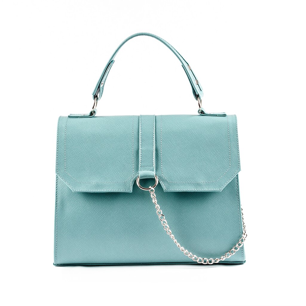 Geanta dama,Zea,piele naturala,blue oceanic