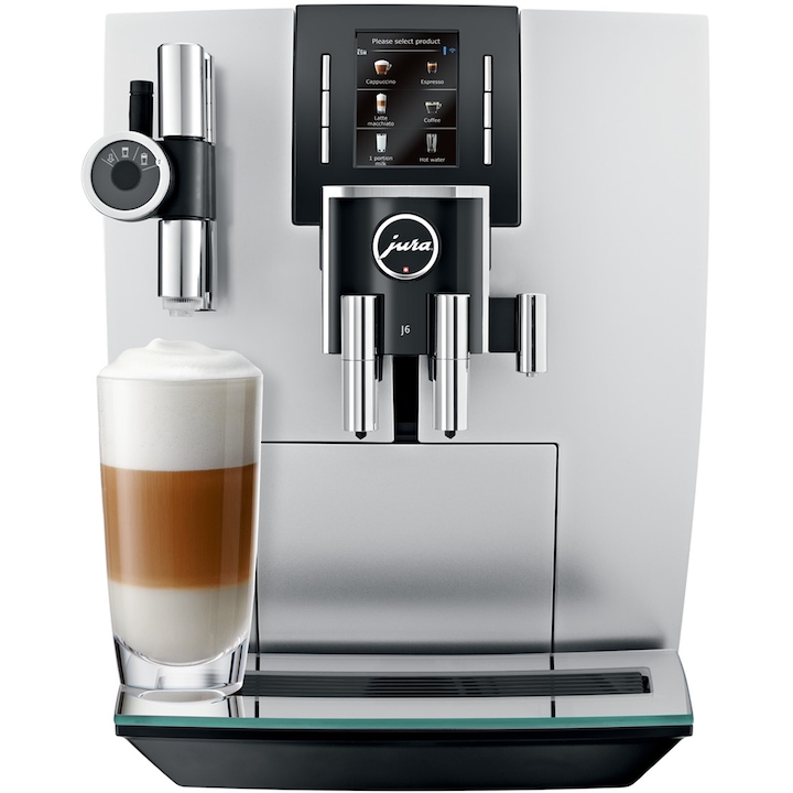 Jura J6 Automata eszpresszó kávéfőző, 15 bar, 2.1 l, 250g, AromaG3 daráló, 13 one touch, kijelző, Ezüst