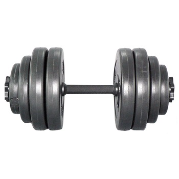 Gantera reglabila 15 kg, discuri umplute cu ciment, Negru, Spartan Gantera reglabila 15 kg, discuri umplute cu ciment, Negru, Spartan