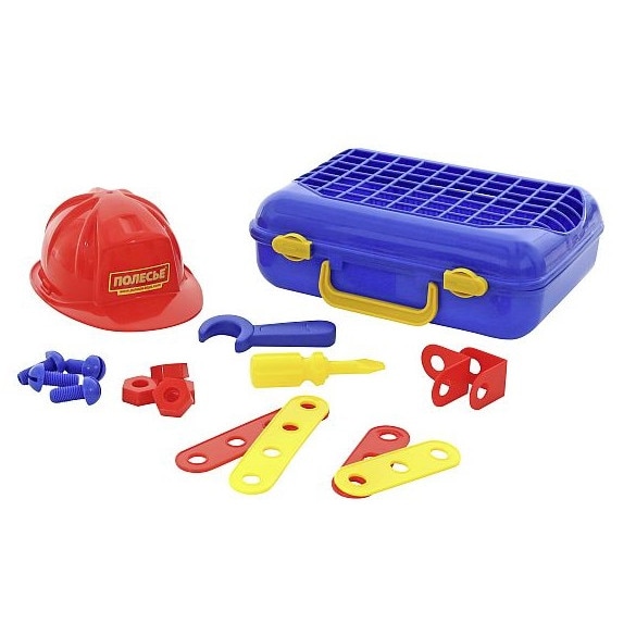 Trusa de unelte cu casca de protectie - 17 piese - Polesie Wader