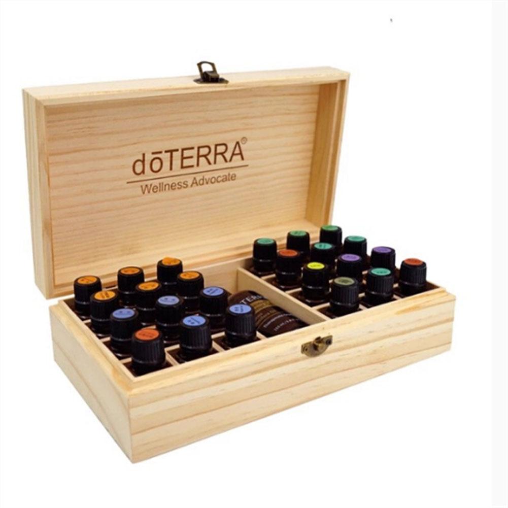 Cutie depozitare, doTERRA, 25 compartimente, capacitate mare, Lemn