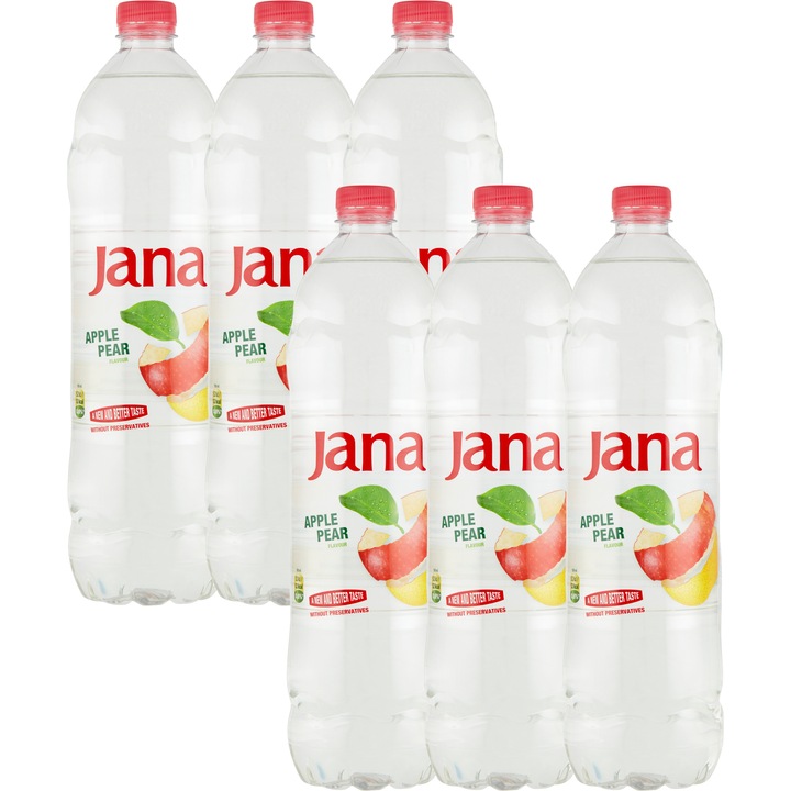 Jana alma-körte ízű szénsavmentes üdítőital, 6x1.5l