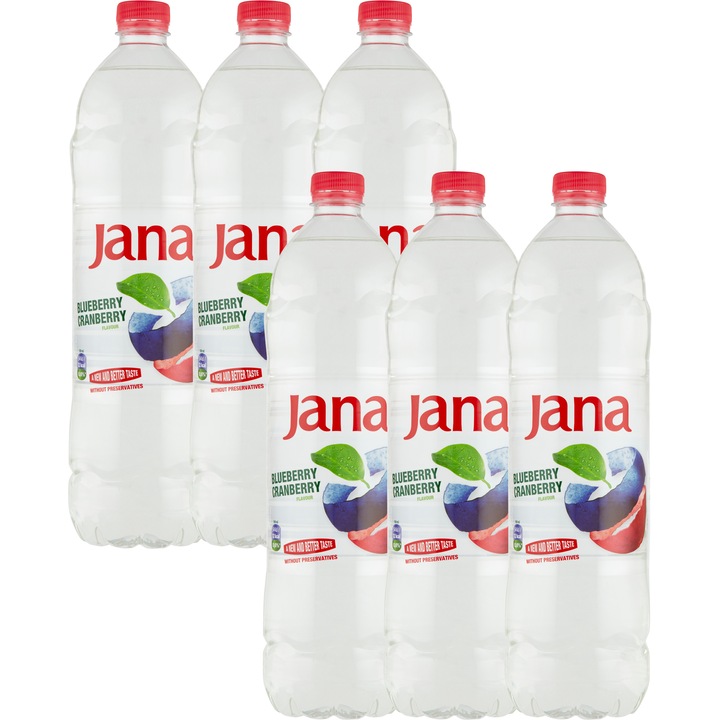 Jana kék áfonya és vörös áfonya ízű, energiaszegény, szénsavmentes üdítőital, 6x1.5l