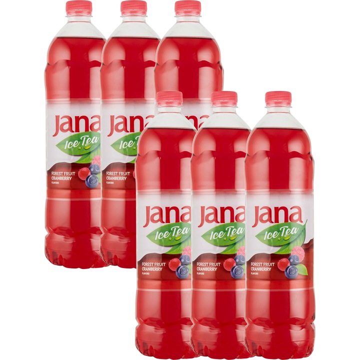 Jana Ice Tea szénsavmentes erdei gyümölcs-áfonya ízű, és vegyes gyümölcs ízesítésű üdítőital, 6x1.5l